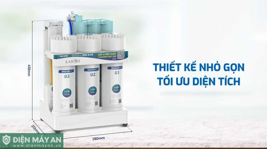 Máy lọc nước RO Karofi KAQ-U50K 10 lõi